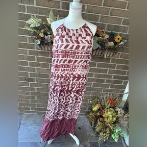 Planet Blue Burgundy and White Maxi Dress
